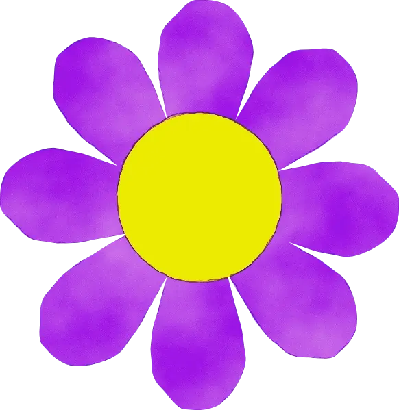Purple Flower with Vibrant Yellow Center
