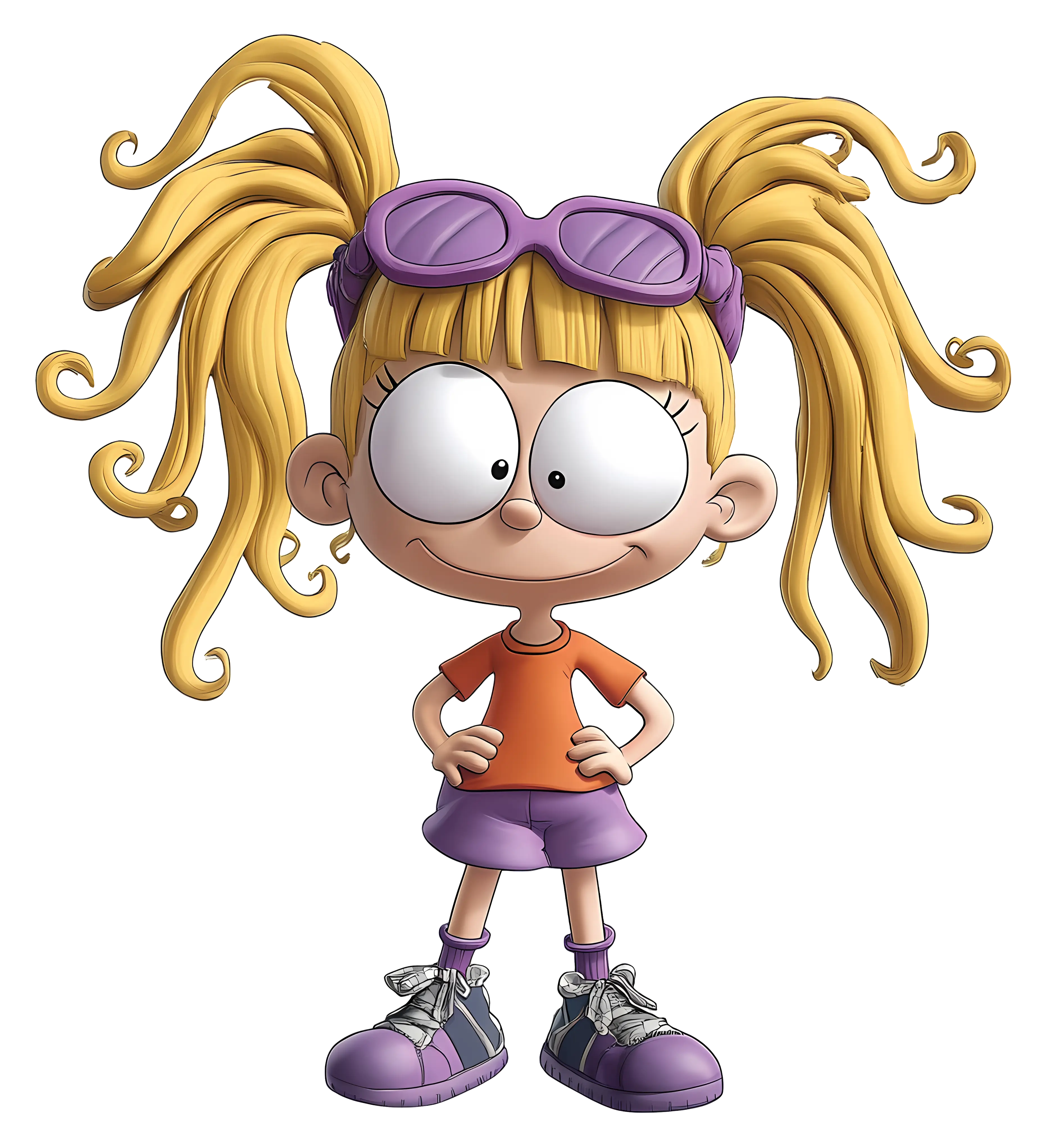 Cartoon Girl with Pigtails
