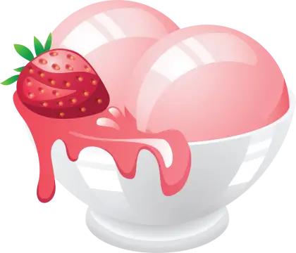 Strawberry Ice Cream in a Bowl