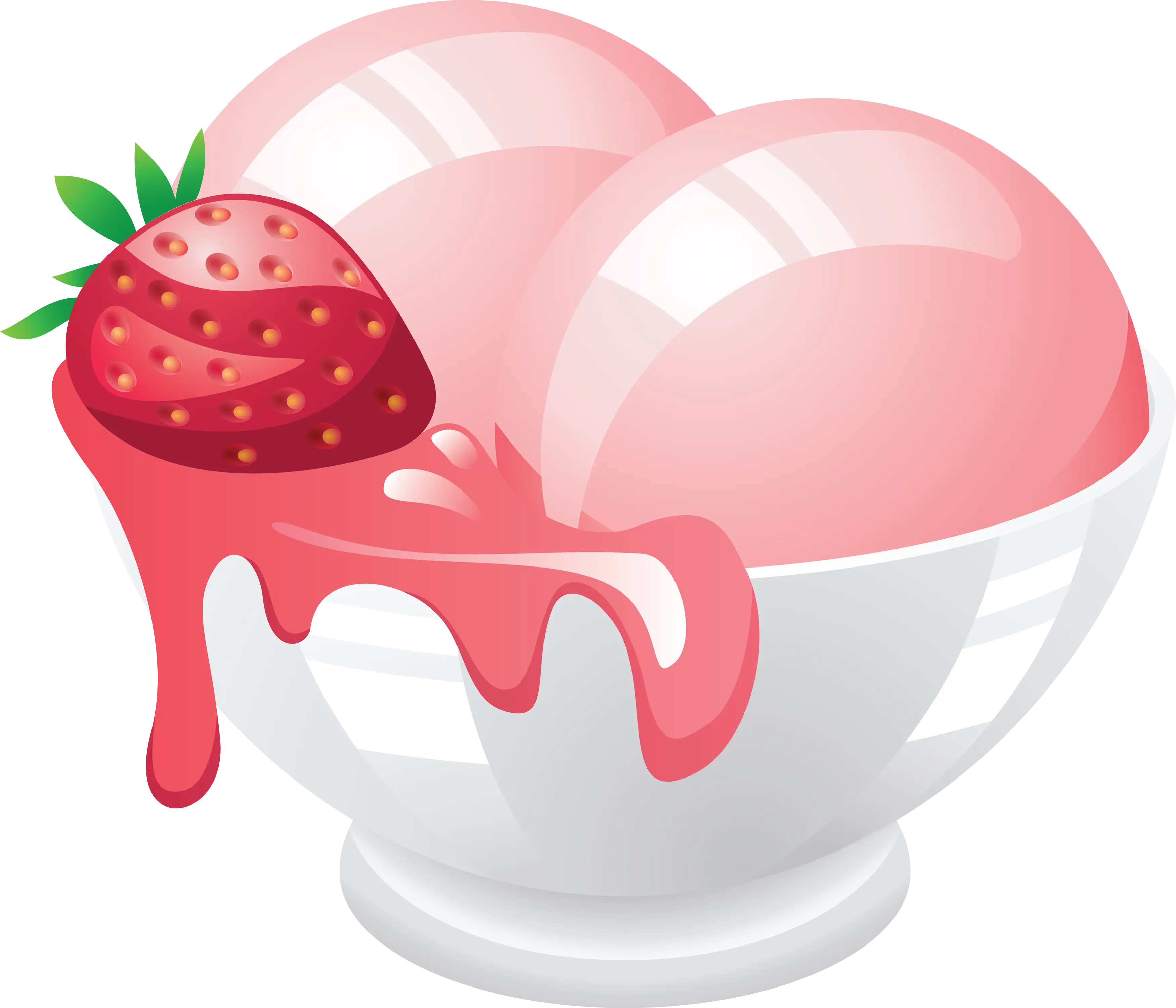 Strawberry Ice Cream in a Bowl
