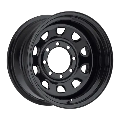 Black Car Rim with Circular Design