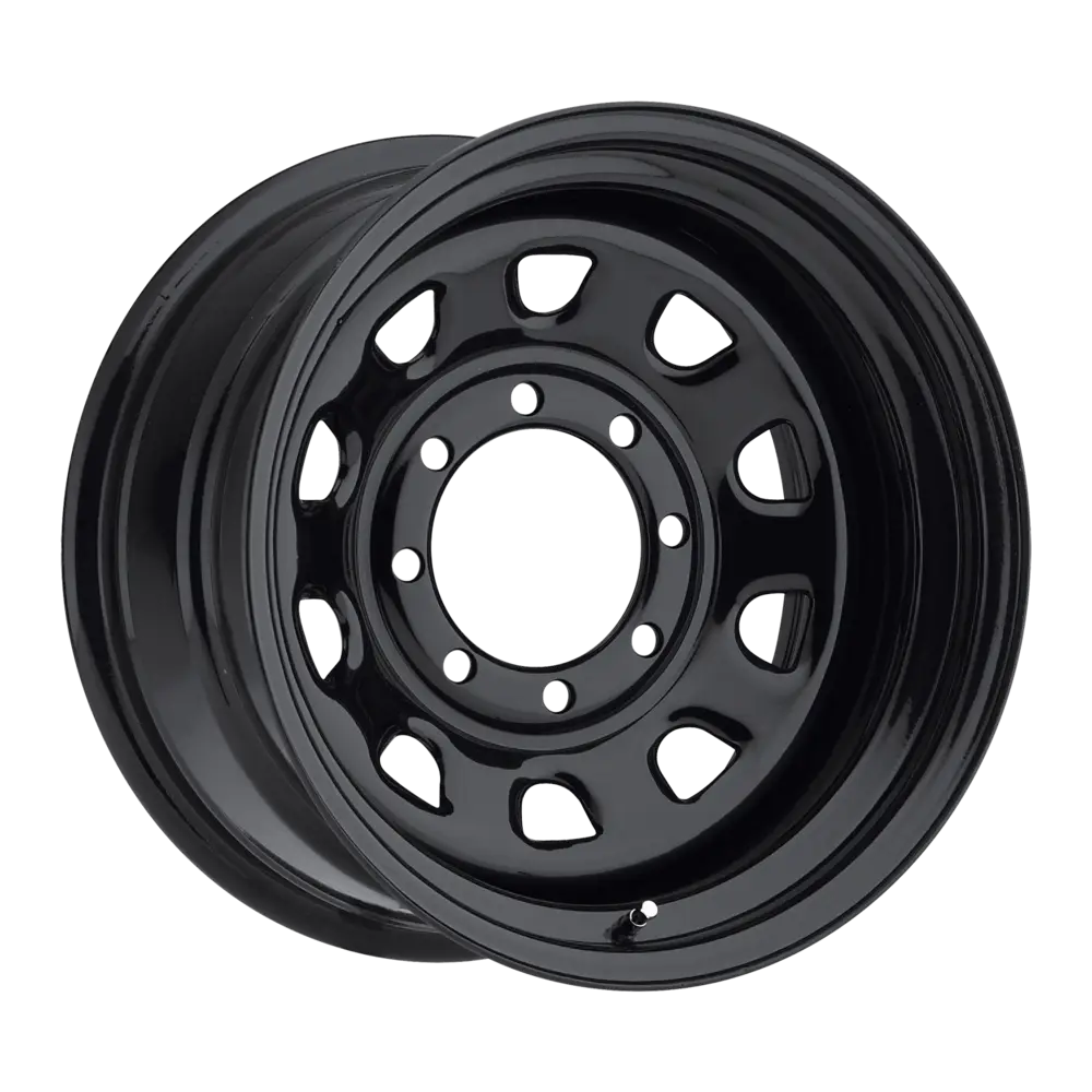 Black Car Rim with Circular Design