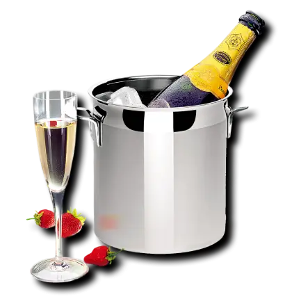 Champagne Bottle and Glass