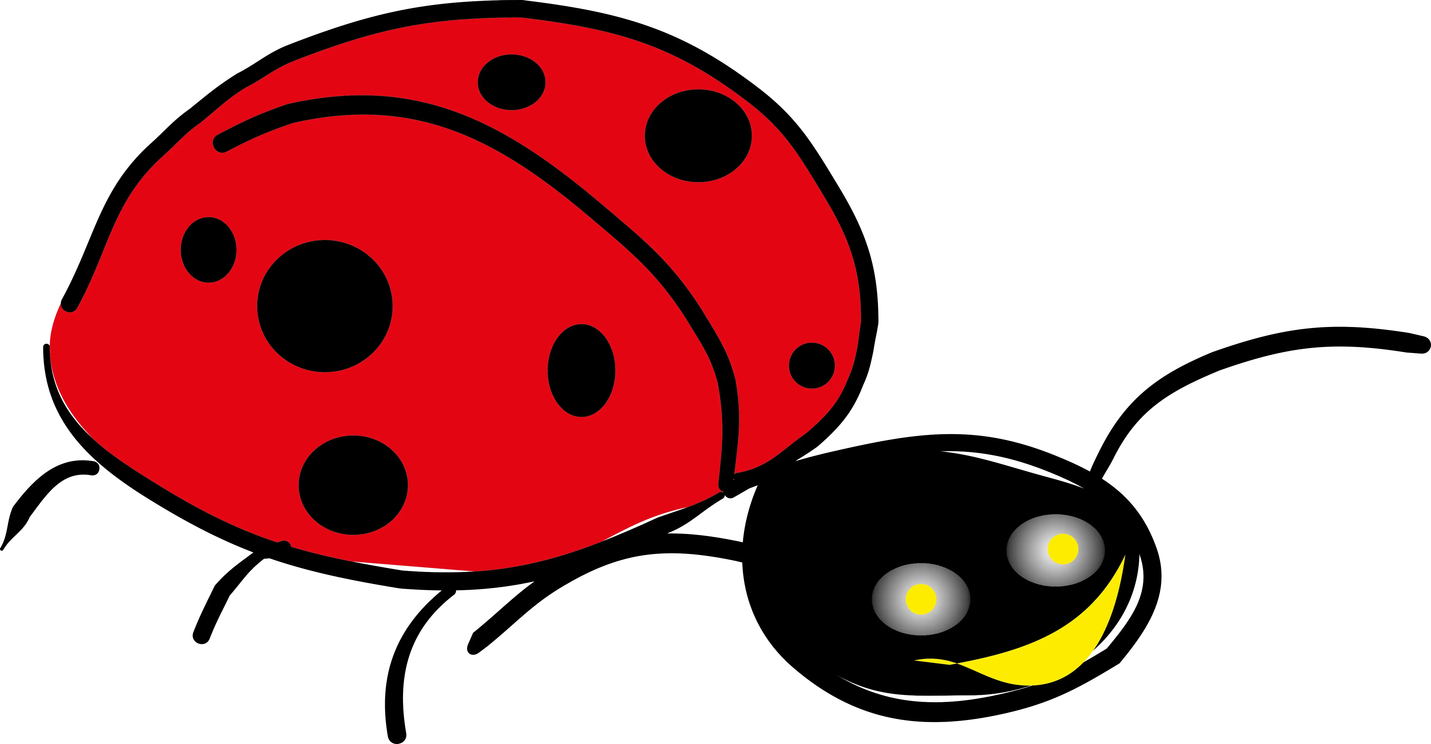 Cartoon Illustration of a Red and Black Ladybug