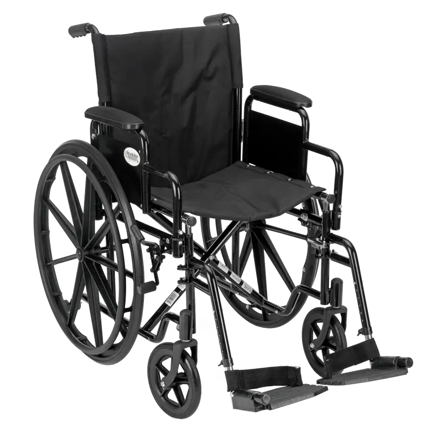 Black Manual Wheelchair for Mobility Assistance