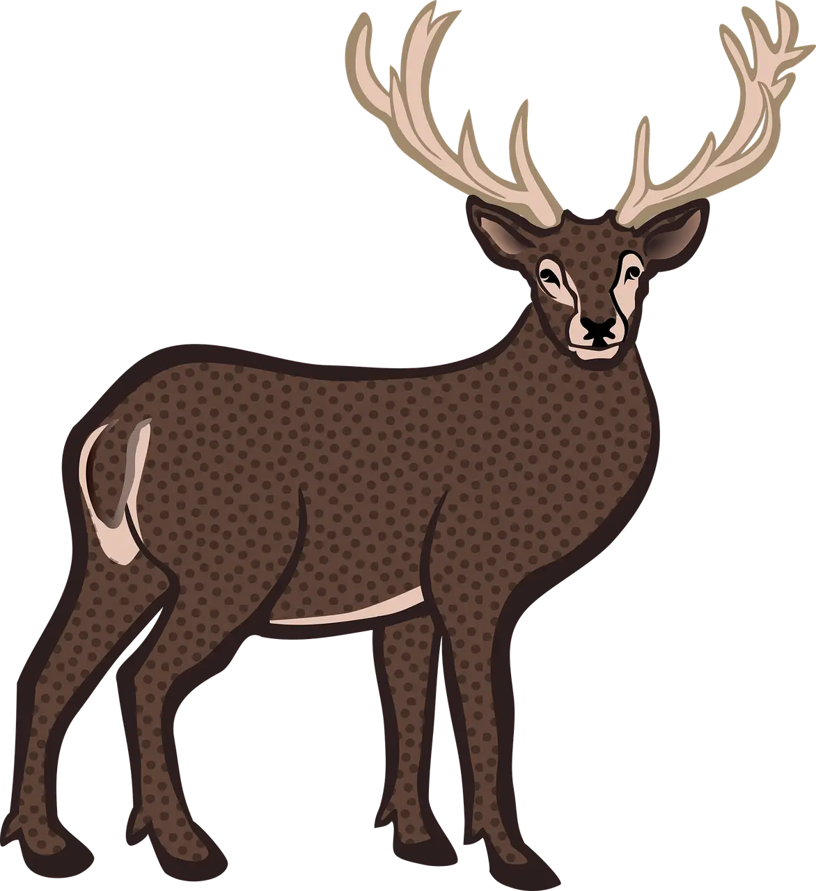 Brown Deer with Majestic Antlers
