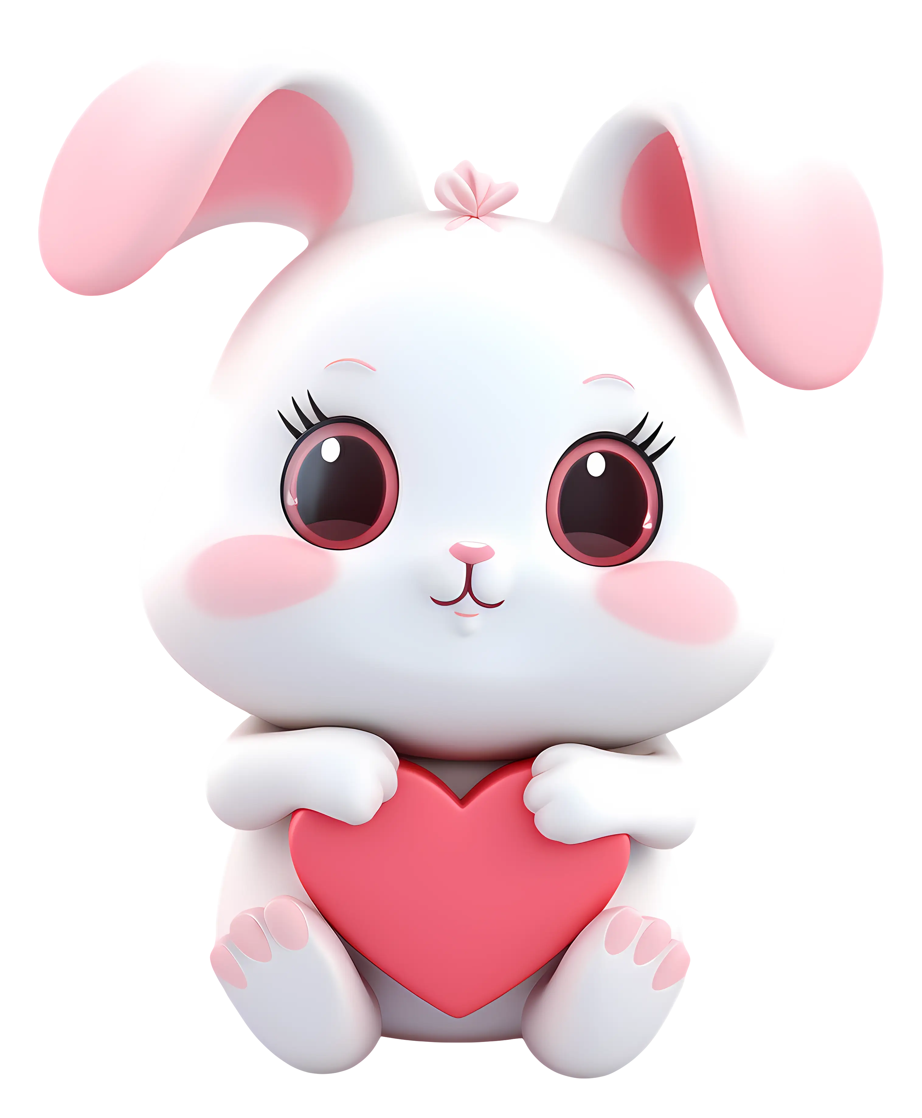 Cute Bunny Holding a Heart Illustration