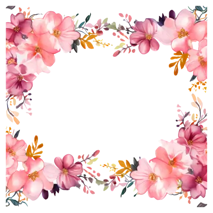 Pink Floral Border for Decorative Art