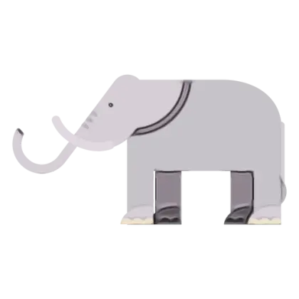 Cartoon Gray Elephant Illustration