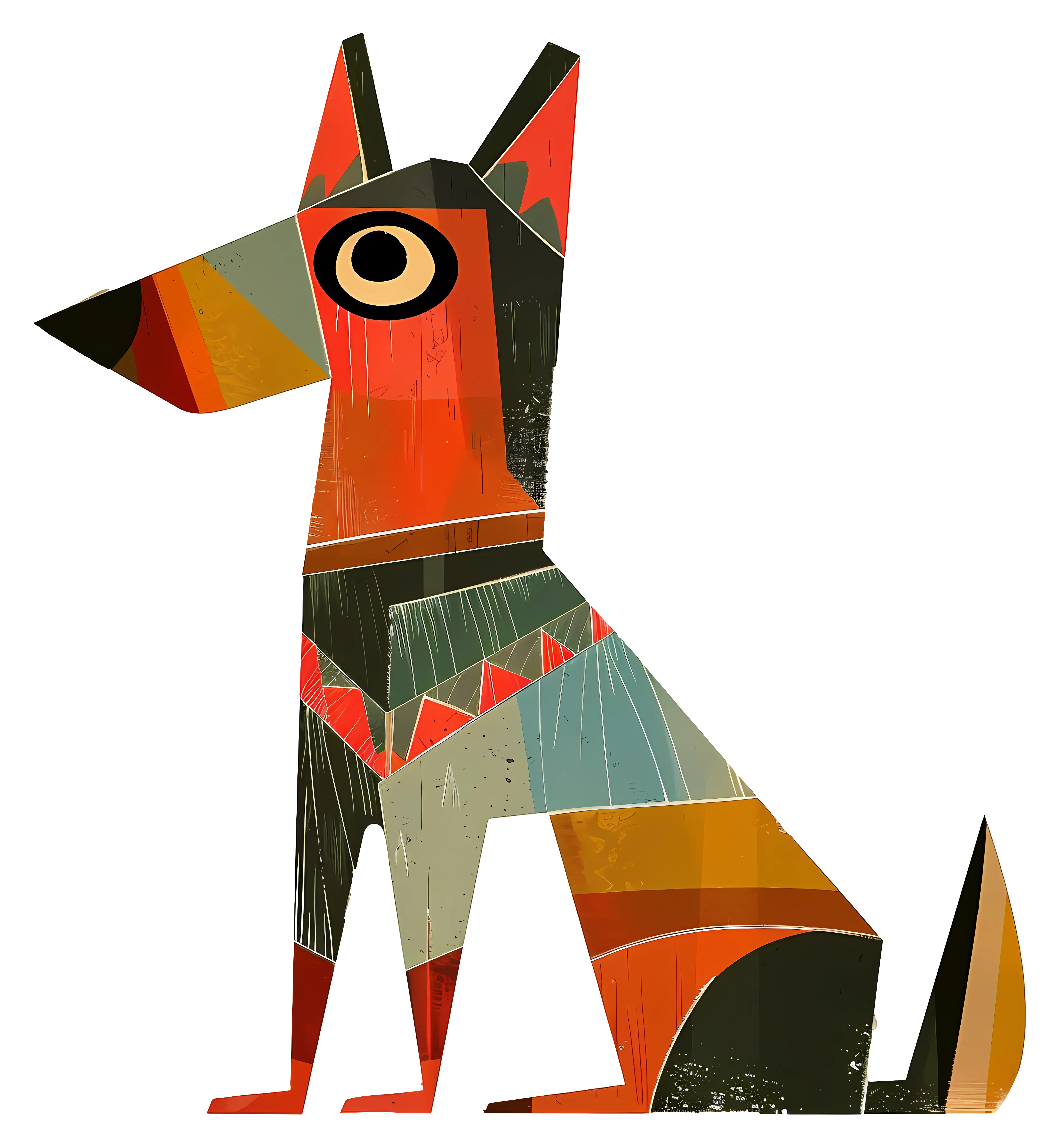 Colorful Abstract Dog Illustration