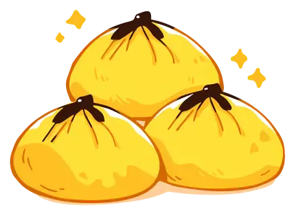 Cartoon Golden Money Bags Illustration