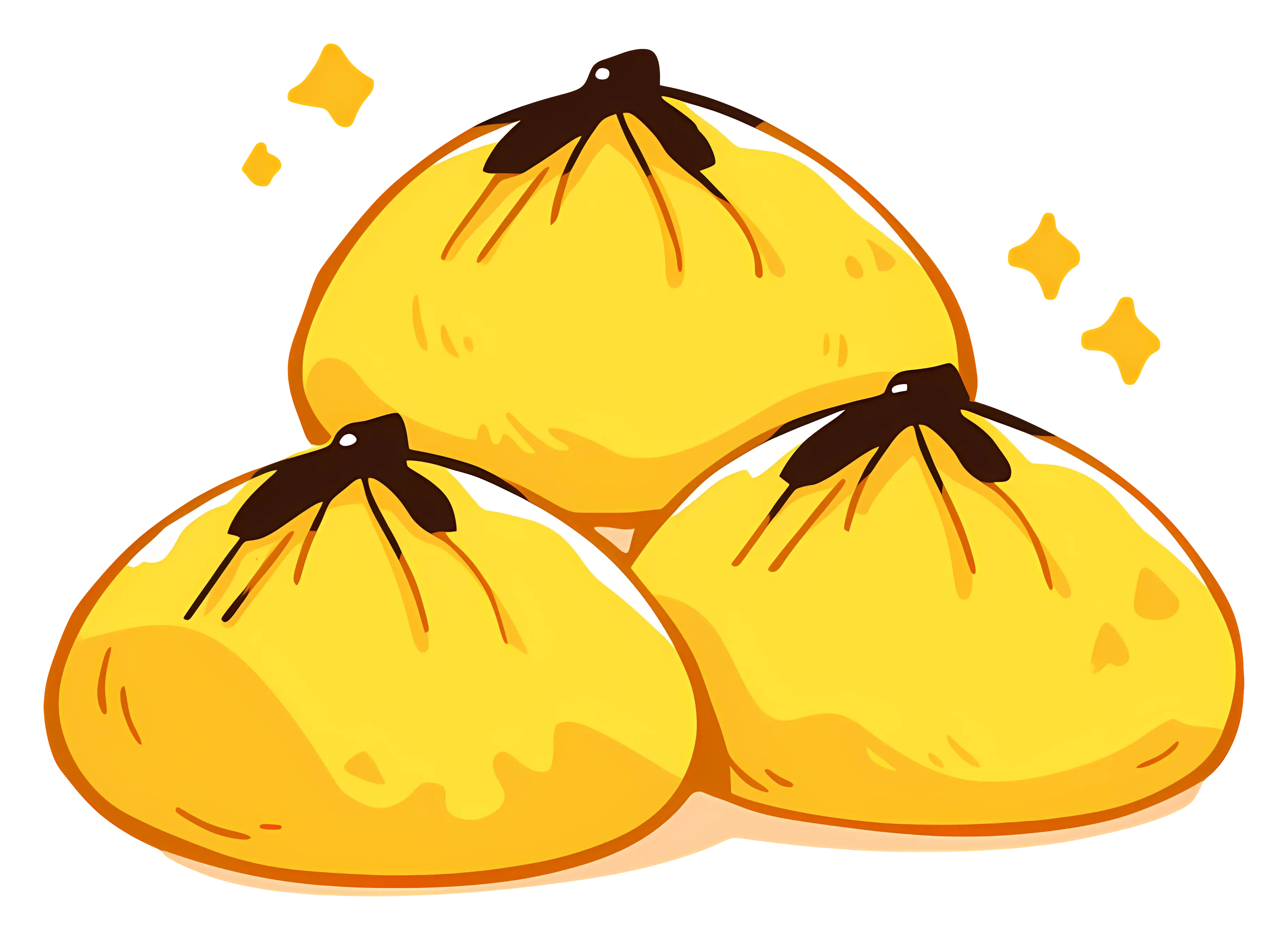 Cartoon Golden Money Bags Illustration