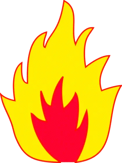 Bright Yellow and Red Flame Illustration