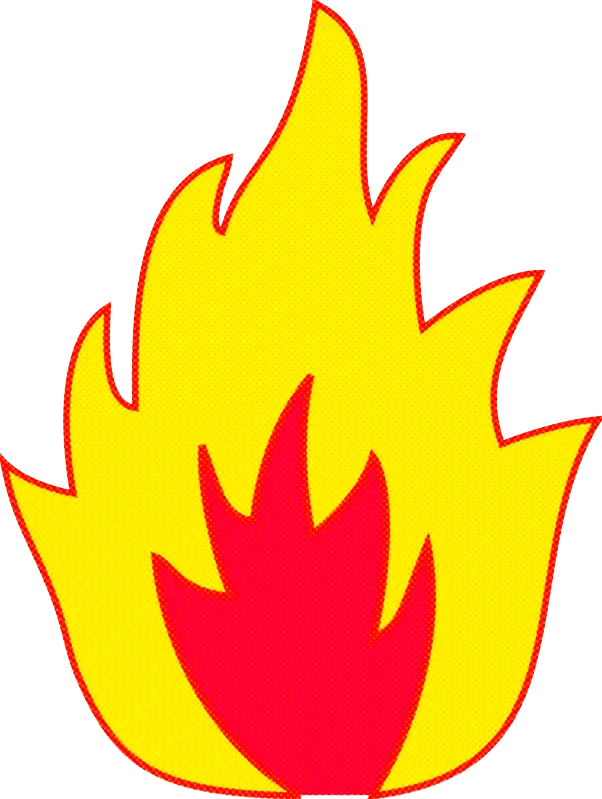 Bright Yellow and Red Flame Illustration