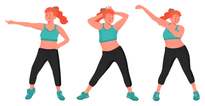 Fitness Woman Exercising in Active Poses