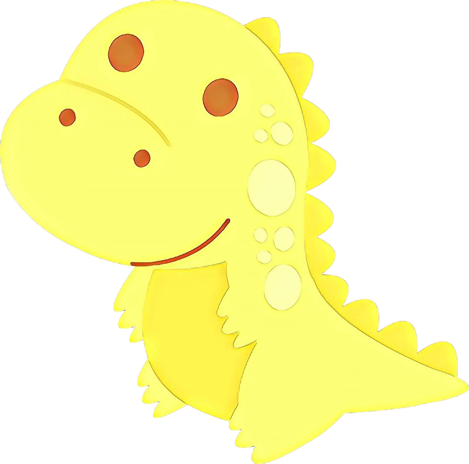 Cute Yellow Cartoon Dinosaur Illustration