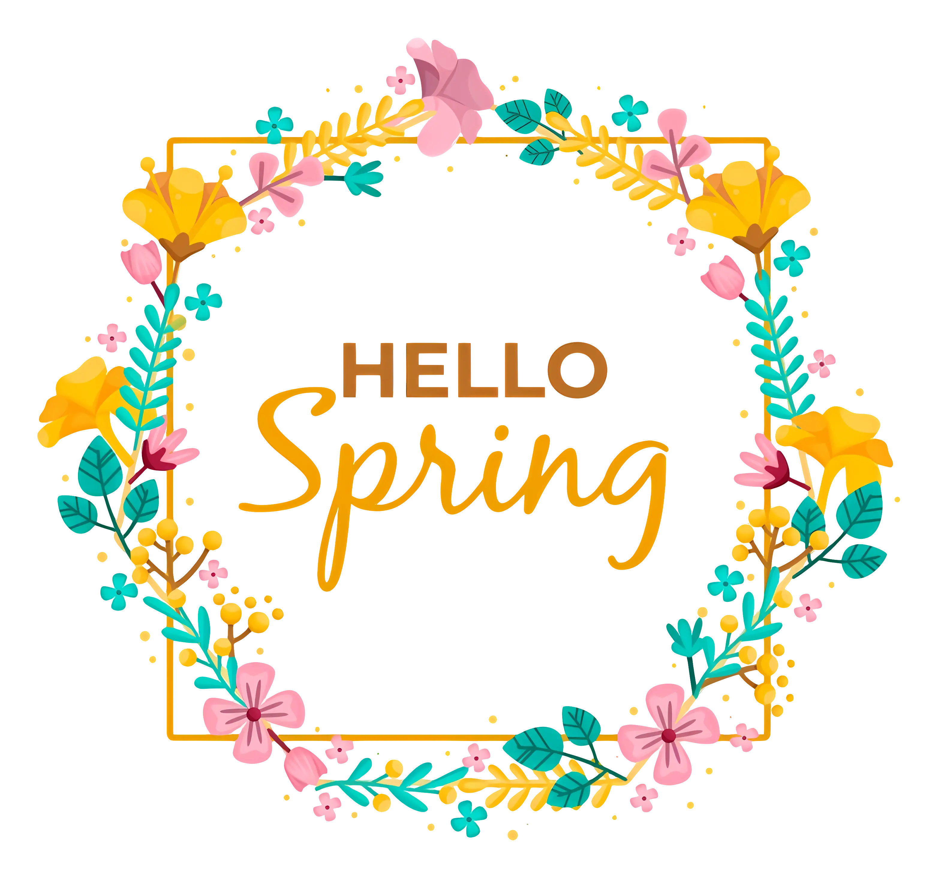Hello Spring Floral Wreath