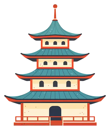 Traditional Asian Pagoda Design Illustration