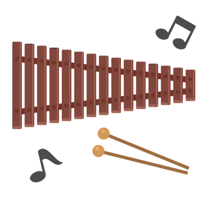 Xylophone with Musical Notes Illustration
