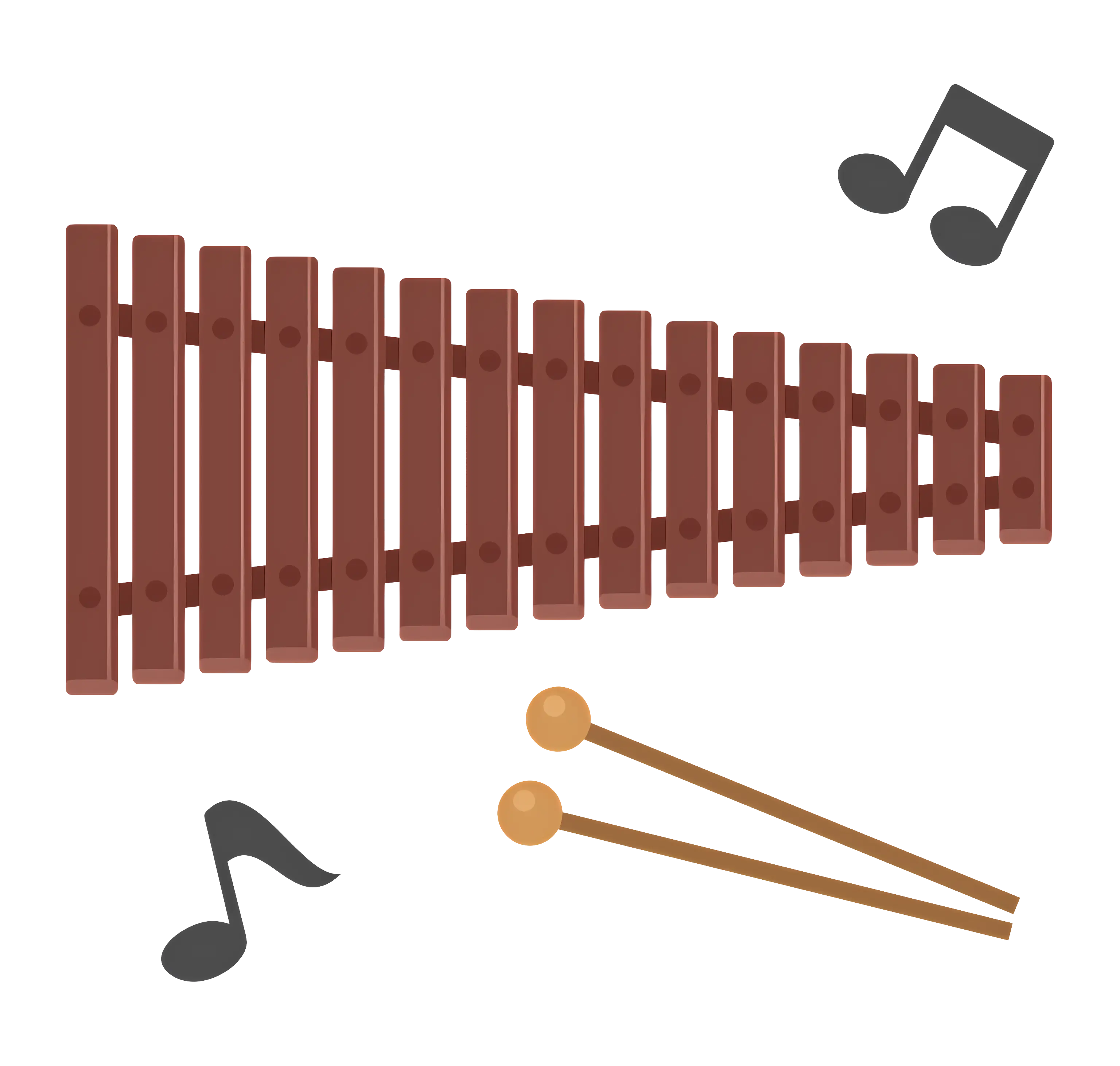 Xylophone with Musical Notes Illustration
