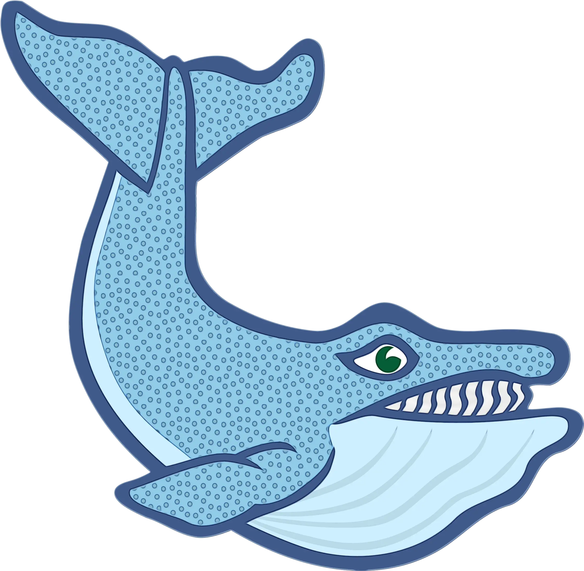 Cartoon Blue Whale with Teeth