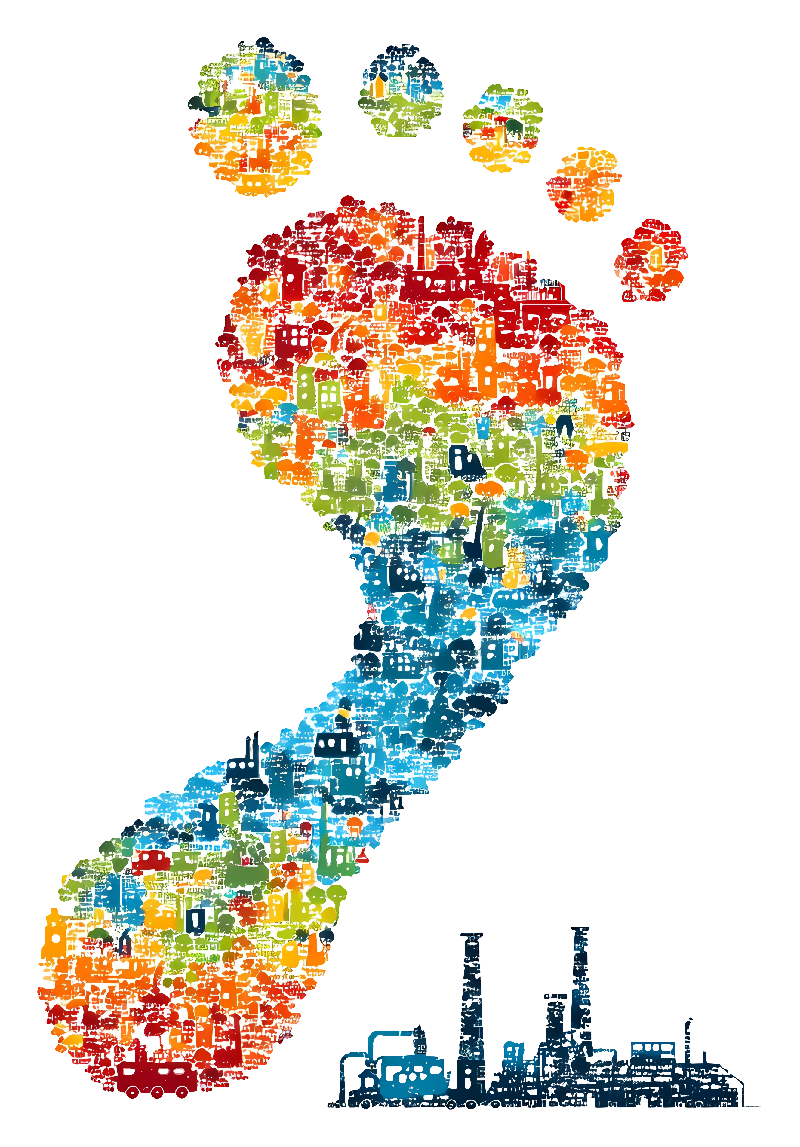 Colorful Footprint Symbol