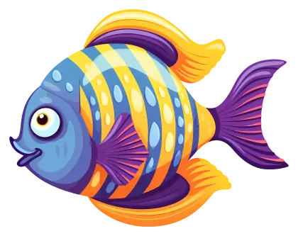 Colorful Yellow Striped Tropical Fish