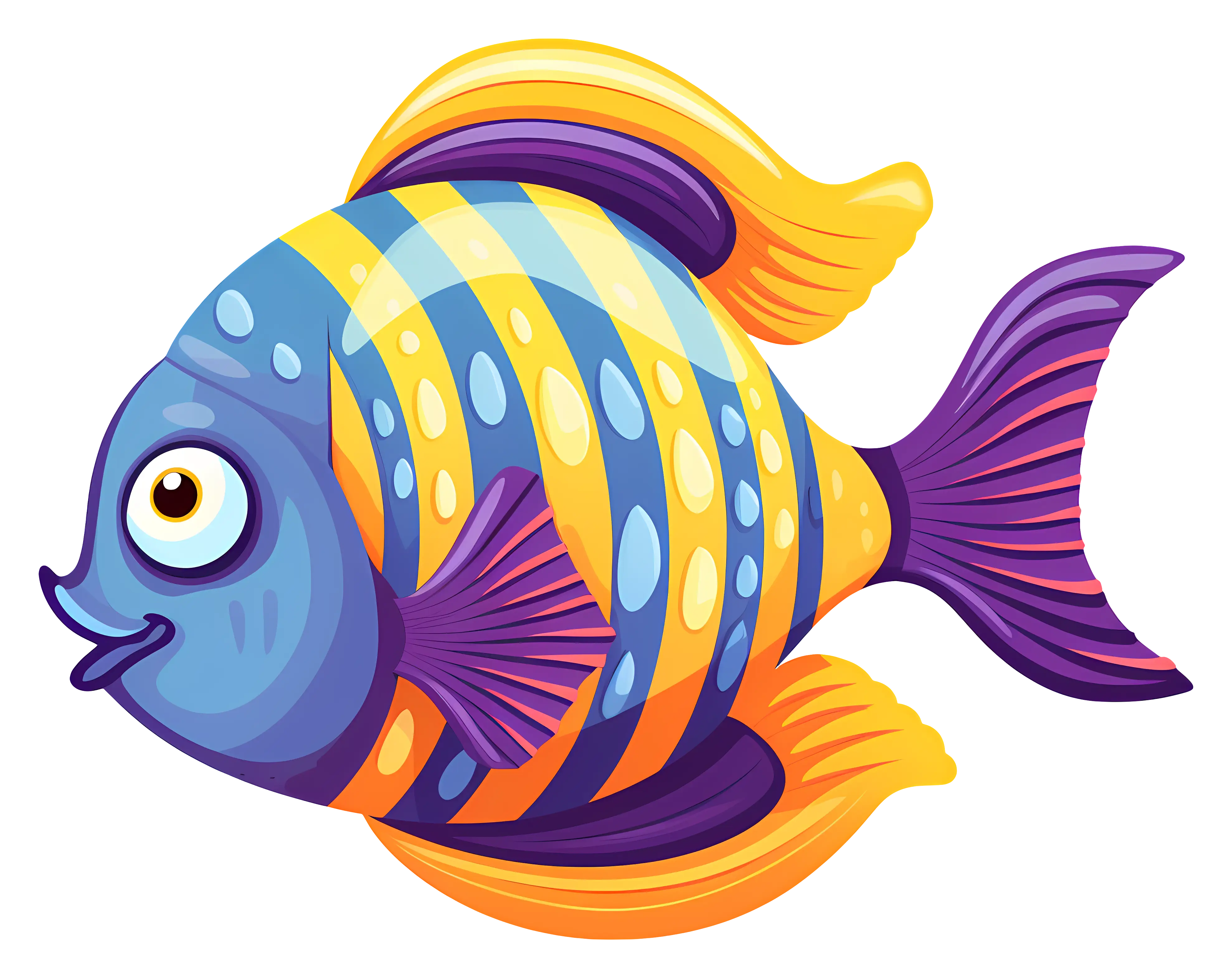 Colorful Yellow Striped Tropical Fish
