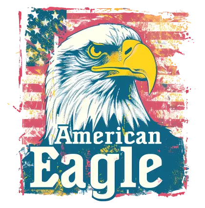 American Eagle with Flag Background
