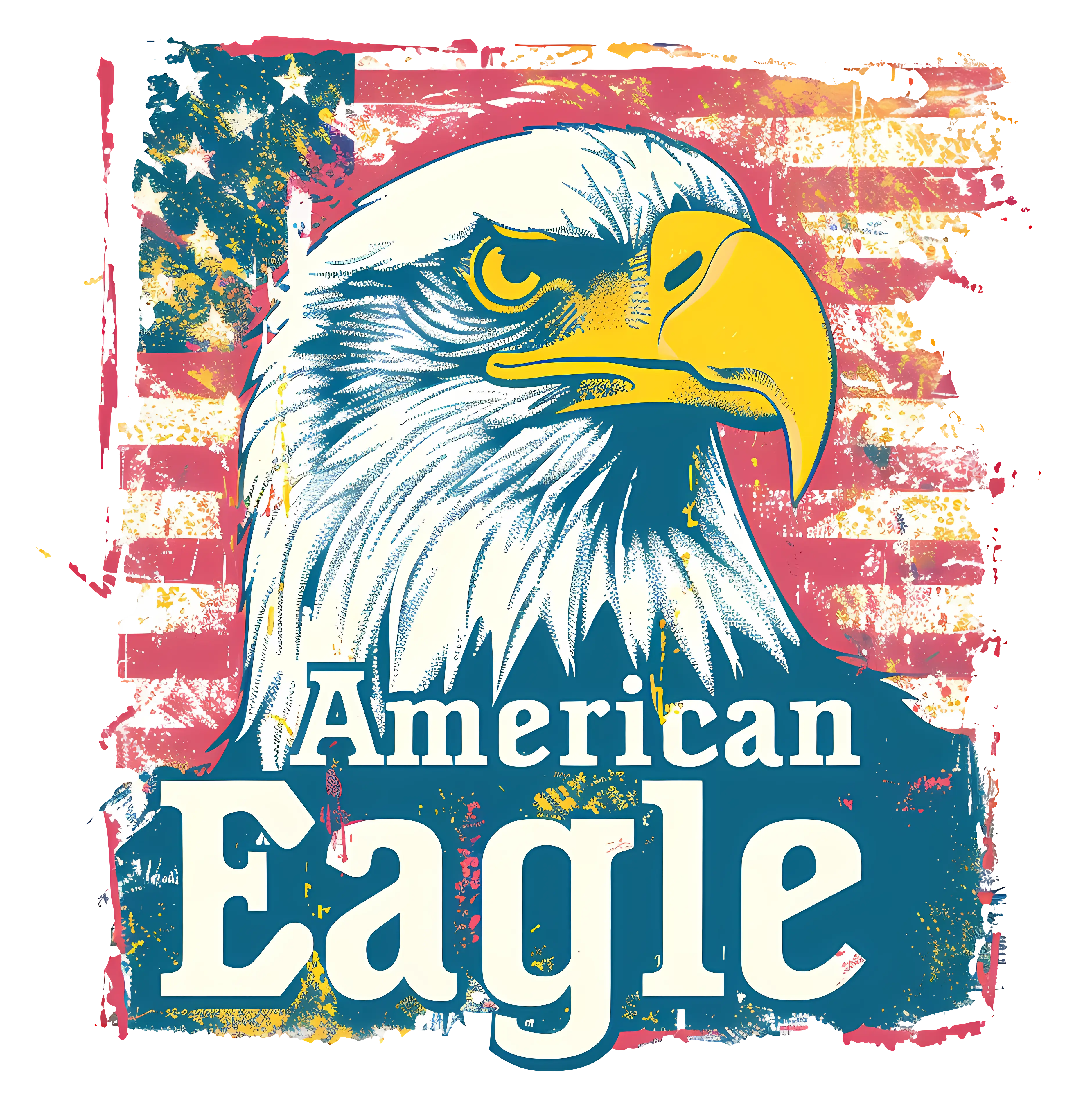 American Eagle with Flag Background