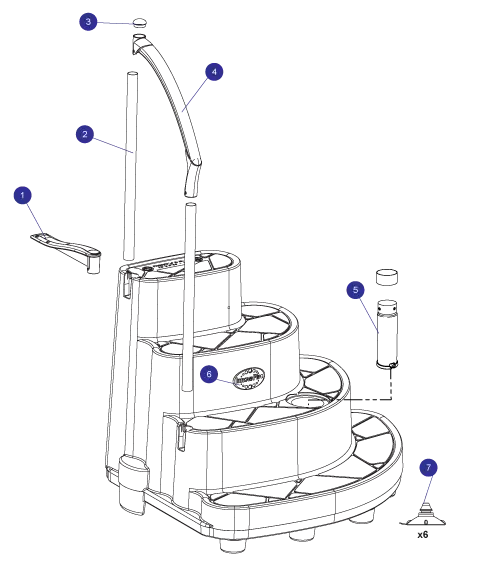 Assembly Diagram with Parts and Instructions