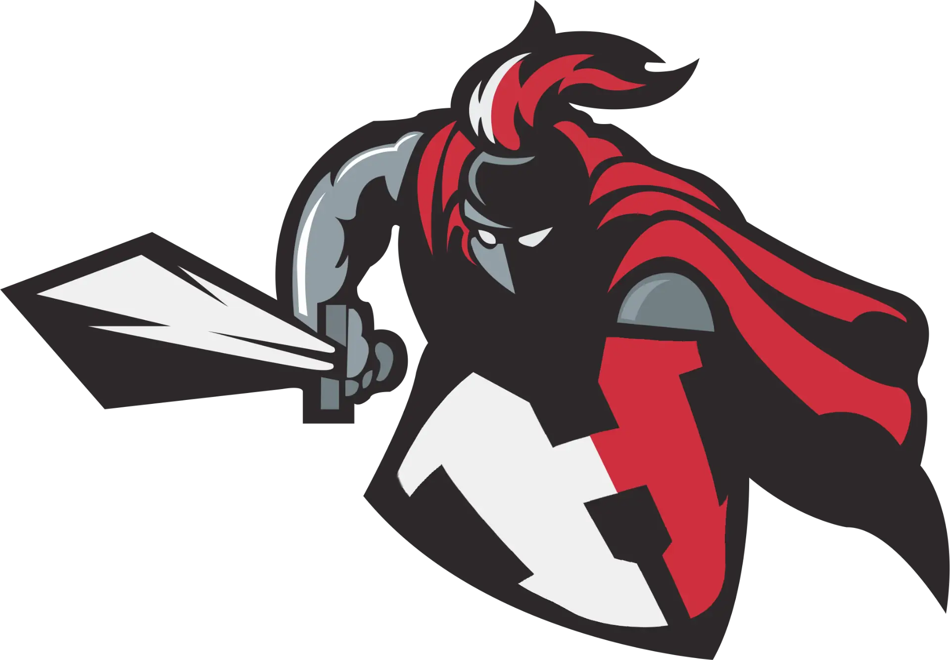 Knight Holding Sword and Shield Graphic