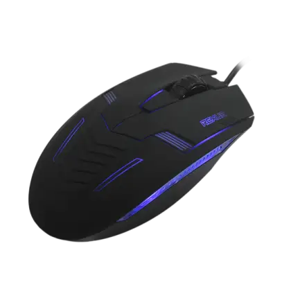 Black Gaming Mouse with Blue LED