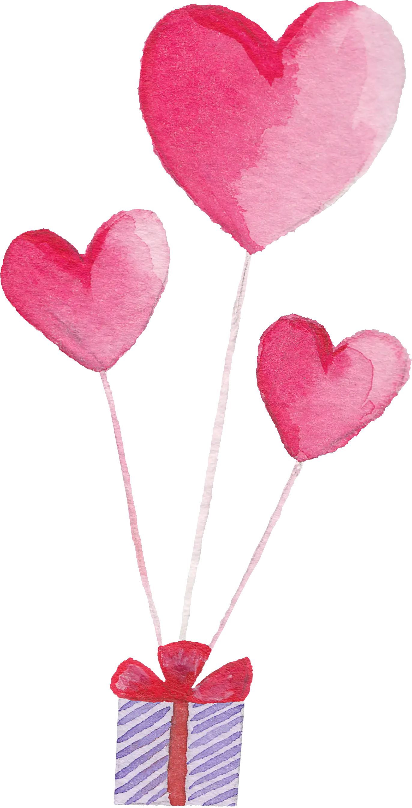 Heart Balloons with Gift