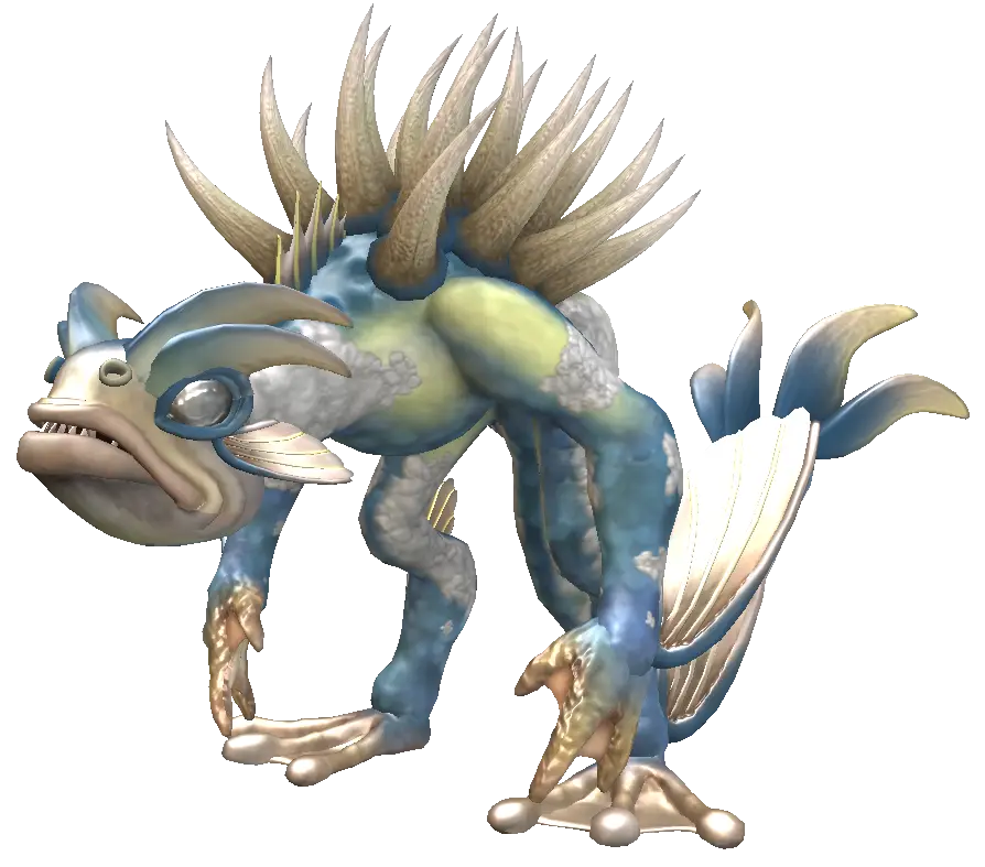 Blue Spiked Fantasy Creature
