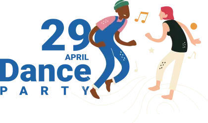 April Dance Party Graphic Illustration