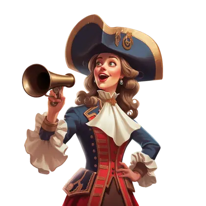 Elegant Pirate Woman with Naval Outfit