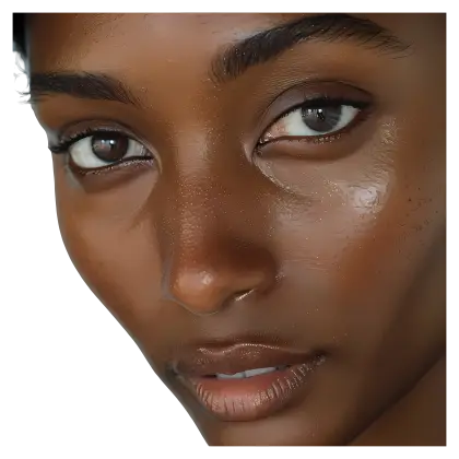 Close-up of Glowing Skin and Beautiful Facial Features