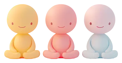 Colorful Cute Figures Trio