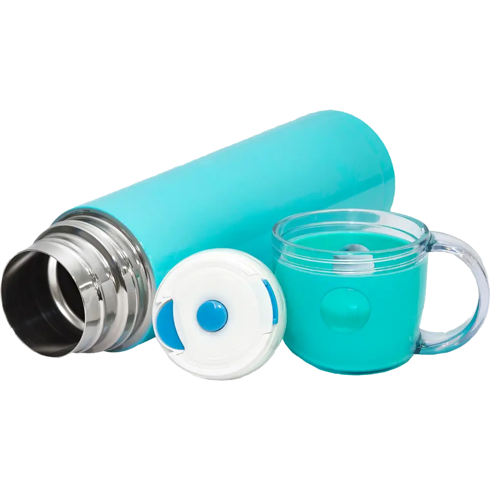 Blue Thermos with Cup