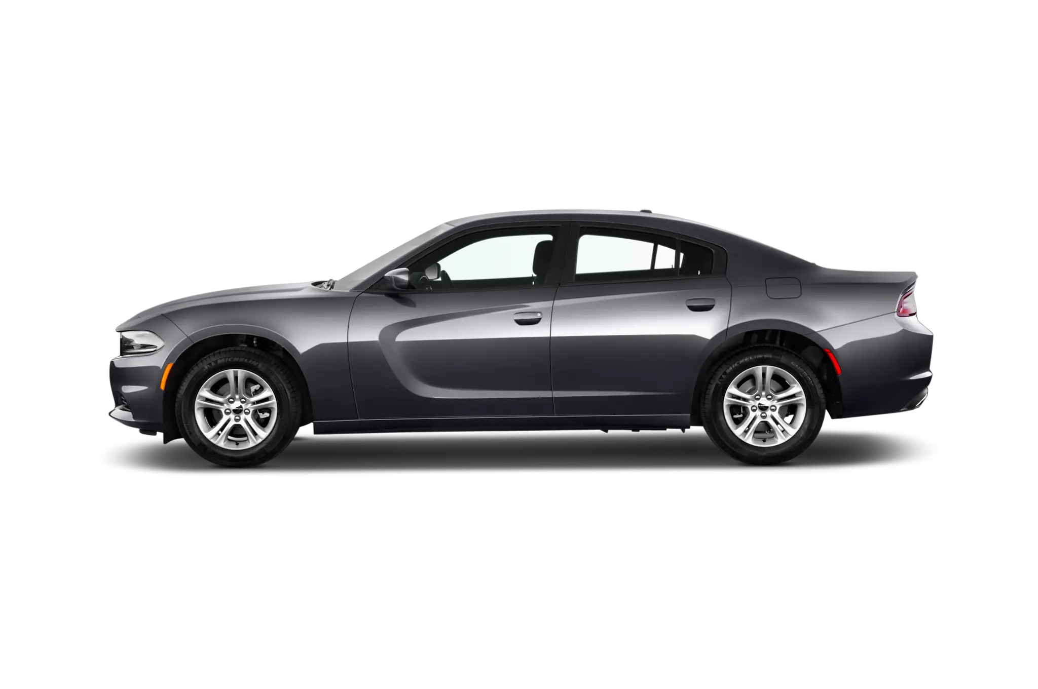Modern Gray Sedan Car Side View