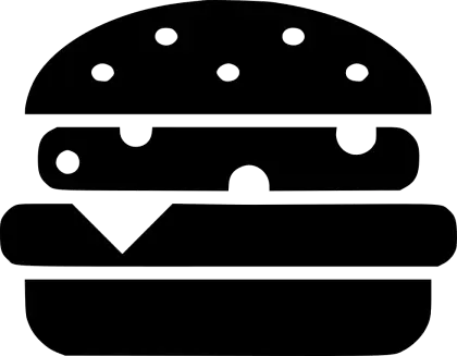 Simple Black and White Burger Icon