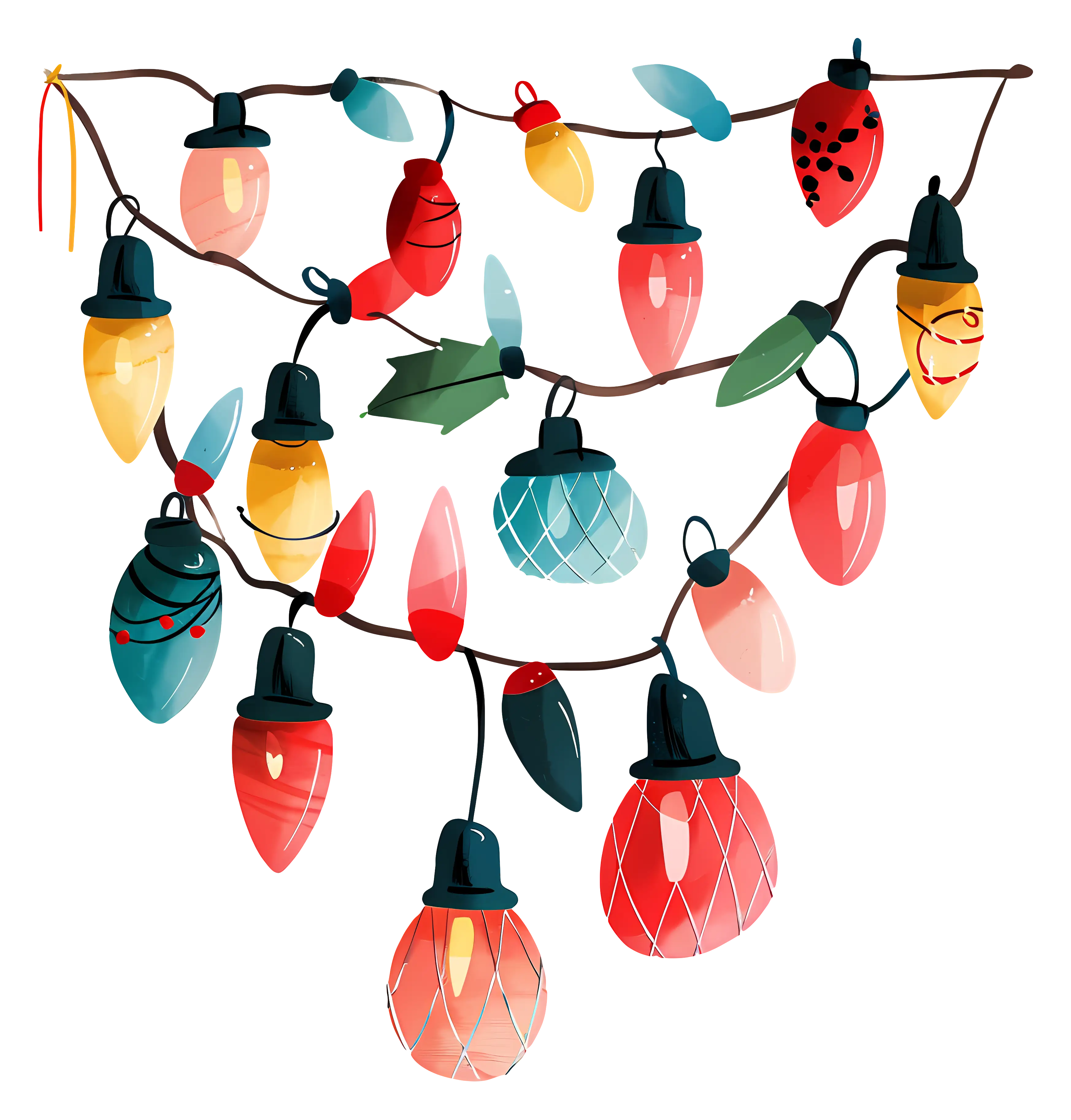 Colorful Hanging String Lights for Decorative Festive Ambience