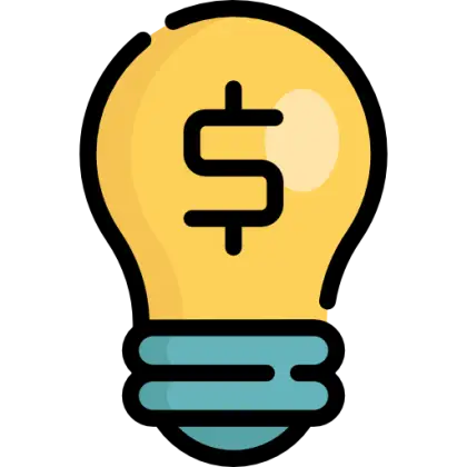 Yellow Lightbulb with Dollar Sign for Financial Ideas