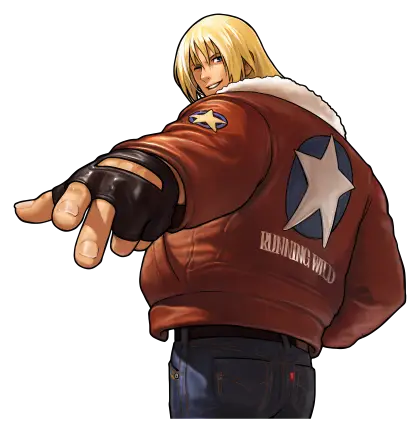 Blonde Male Cartoon in Trendy Leather Jacket