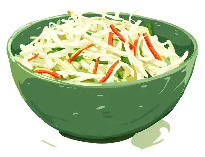 Bowl of Noodles with Vegetables Illustration