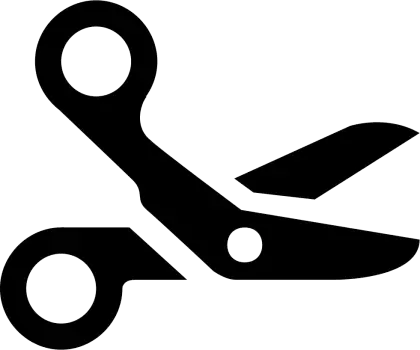 Stylized Black Scissors Icon