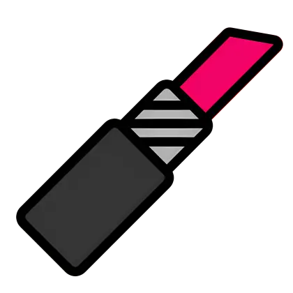 Pink Lipstick in Cartoon Style