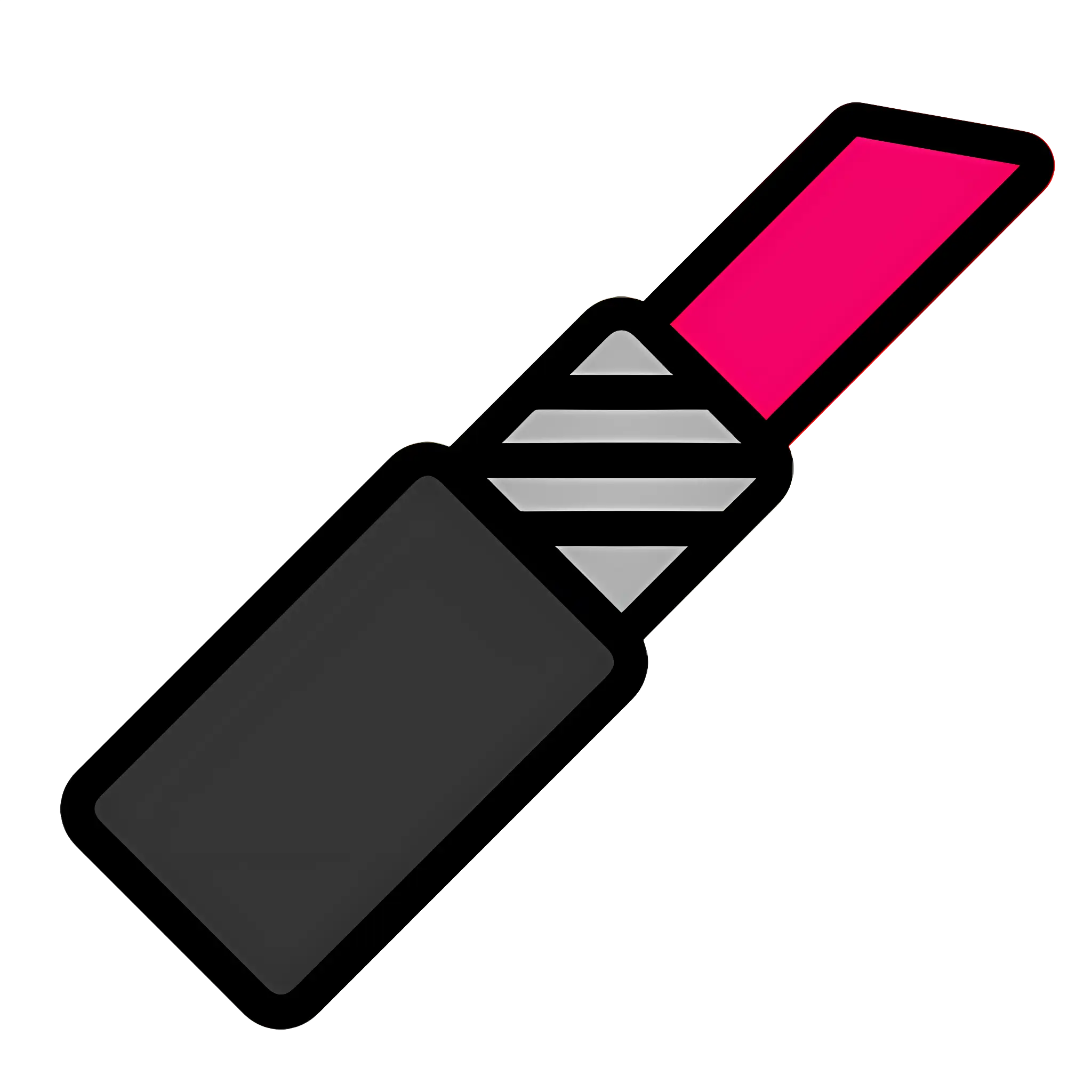 Pink Lipstick in Cartoon Style