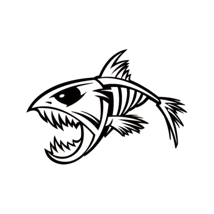 Tribal Fish Illustration with Bold Design